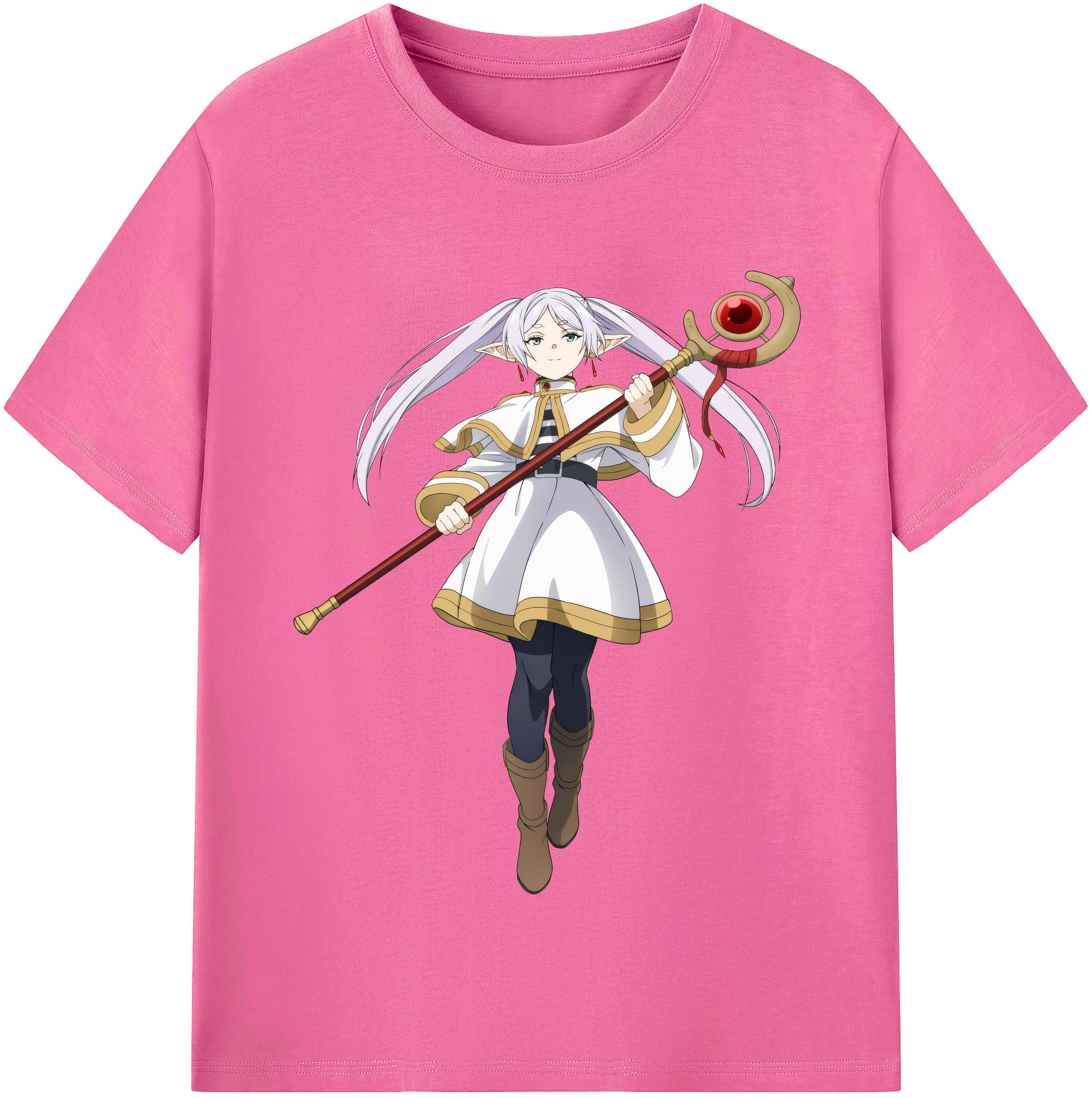 （画像用） 葬送のフリーレン Frieren レディースカジュアルプリントTシャツ（綿100％）